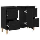 vidaXL Fürdőszobai mosdószekrény Fekete tölgy 80 x 33 x 60 cm Faanyag