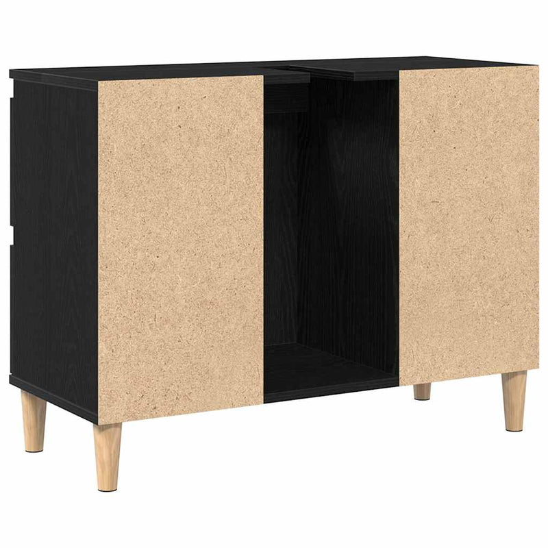 vidaXL Mosdókagyló szekrény Musta tammi 80 x 33 x 60 cm Faanyag