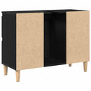 vidaXL Fürdőszobai mosdószekrény Fekete tölgy 80 x 33 x 60 cm Faanyag