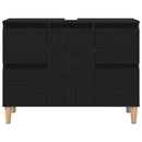 vidaXL Fürdőszobai mosdószekrény Fekete tölgy 80 x 33 x 60 cm Faanyag