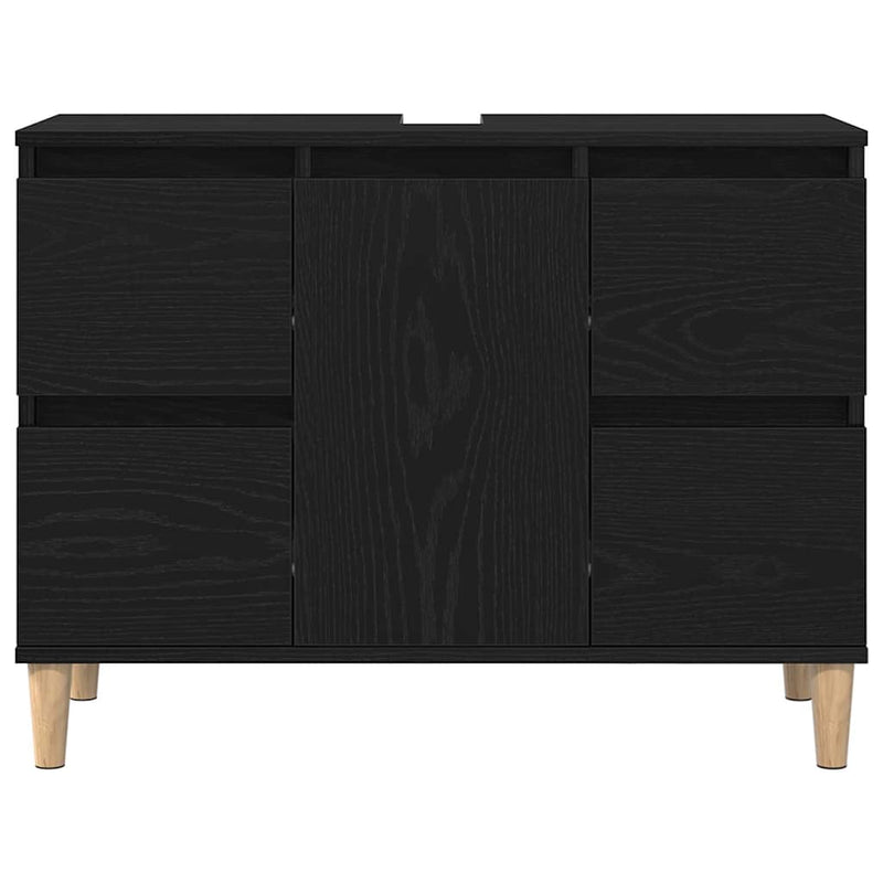 vidaXL Mosdókagyló szekrény Musta tammi 80 x 33 x 60 cm Faanyag