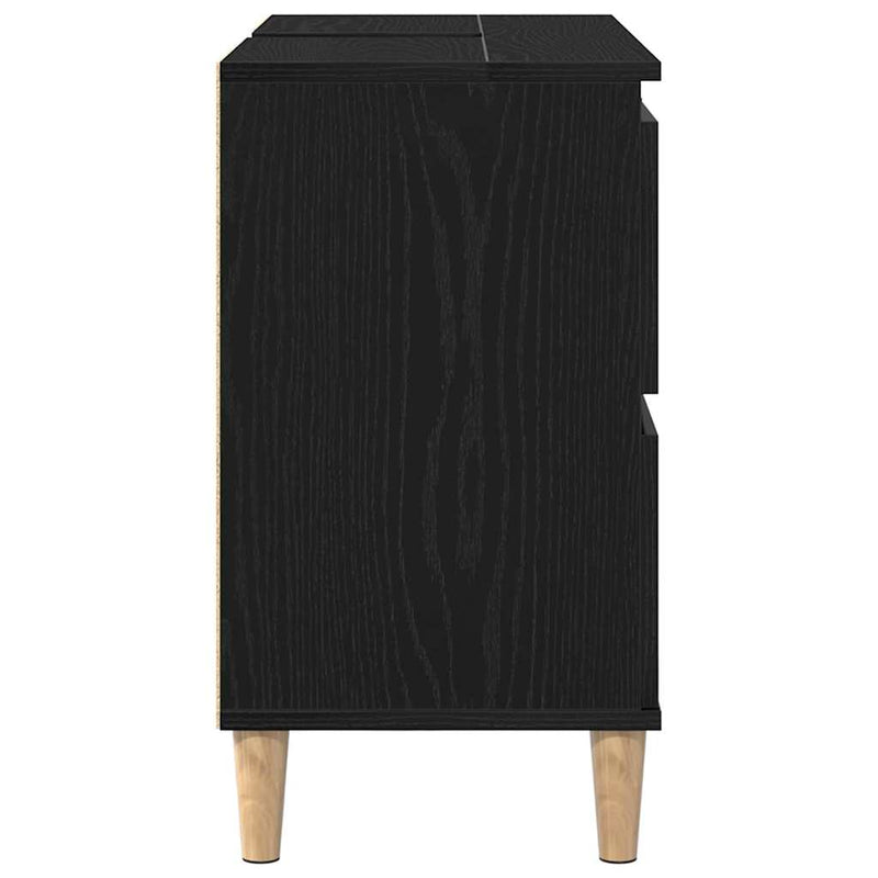 vidaXL Mosdókagyló szekrény Musta tammi 80 x 33 x 60 cm Faanyag