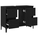 vidaXL Fürdőszobai mosdószekrény Fekete tölgy 80 x 33 x 60 cm Faanyag
