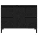 vidaXL Fürdőszobai mosdószekrény Fekete tölgy 80 x 33 x 60 cm Faanyag