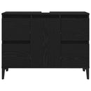 vidaXL Fürdőszobai mosdószekrény Fekete tölgy 80 x 33 x 60 cm Faanyag