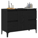 vidaXL Fürdőszobai mosdószekrény Fekete tölgy 80 x 33 x 60 cm Faanyag