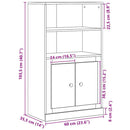 vidaXL Büféasztal Fekete tölgy 60 x 35.5 x 103.5 cm Faanyag