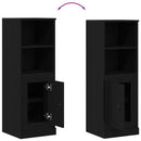 vidaXL Highboard Fekete tölgy 36 x 35,5 x 103,5 cm Faanyag