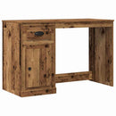 vidaXL Asztal fiókkal tárolóval Öreg fa 50 x 115 x 75 cm Faanyag