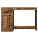 vidaXL Asztal fiókkal tárolóval Öreg fa 50 x 115 x 75 cm Faanyag