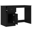 vidaXL Asztal fiókkal tárolóval Fekete tölgy 50 x 115 x 75 cm Faanyag
