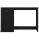 vidaXL Asztal fiókkal tárolóval Fekete tölgy 50 x 115 x 75 cm Faanyag