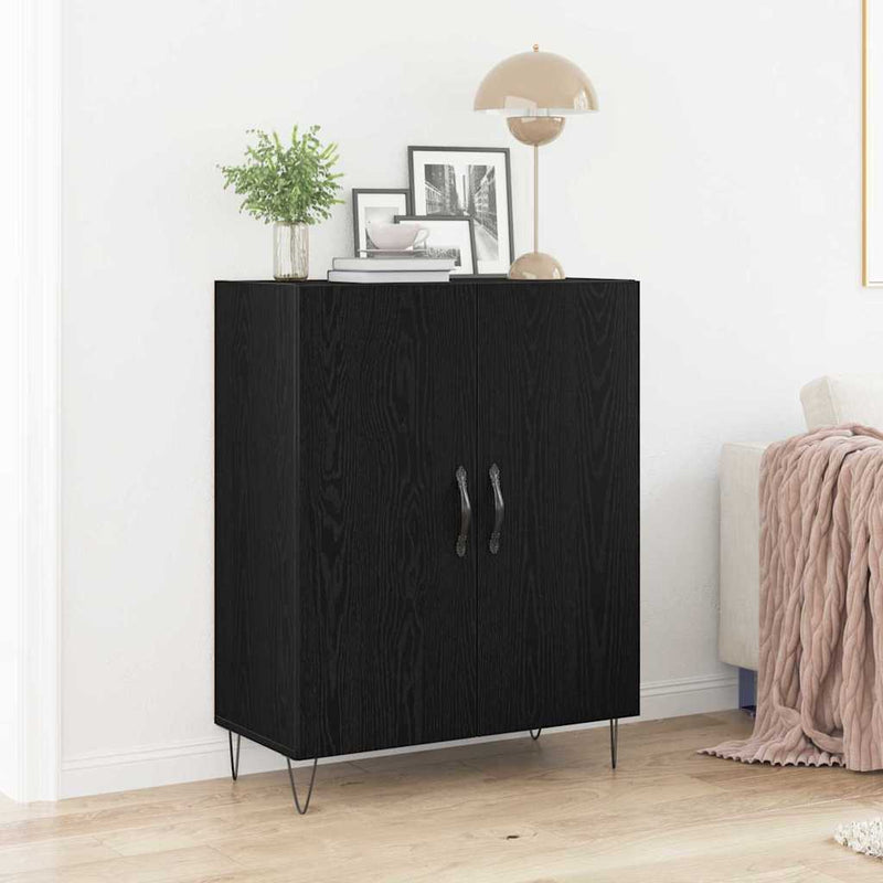 vidaXL Oldalszekrény Musta tammi 69.5 x 34 x 90 cm Faanyag