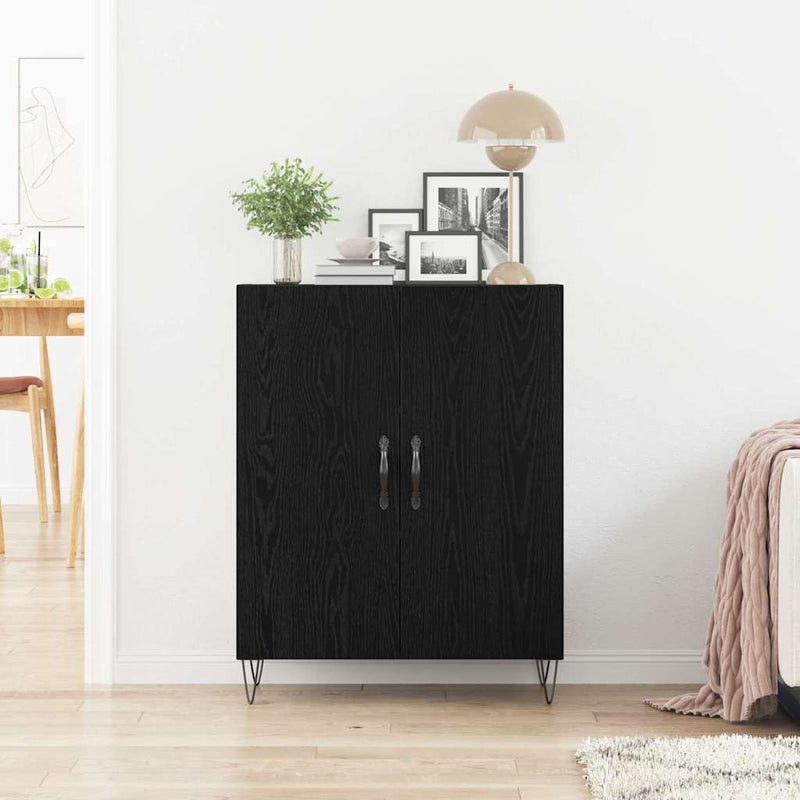 vidaXL Oldalszekrény Musta tammi 69.5 x 34 x 90 cm Faanyag