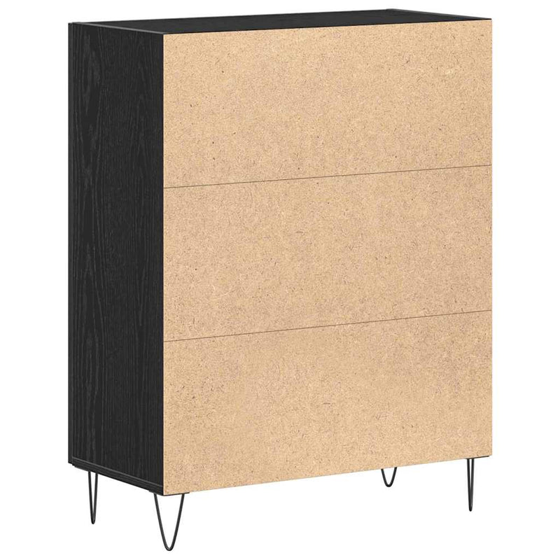 vidaXL Oldalszekrény Musta tammi 69.5 x 34 x 90 cm Faanyag