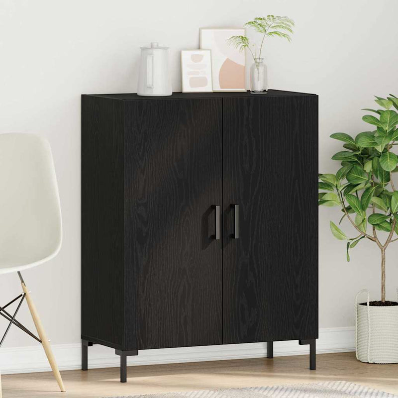 vidaXL Oldalszekrény Fekete tölgy 69.5 x 34 x 90 cm Faanyag