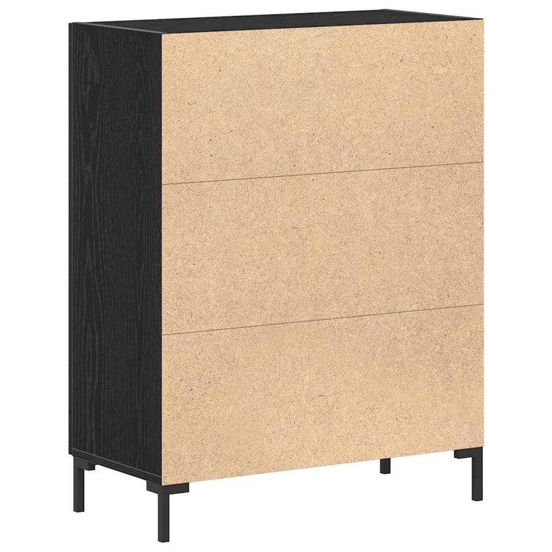 vidaXL Oldalszekrény Fekete tölgy 69.5 x 34 x 90 cm Faanyag