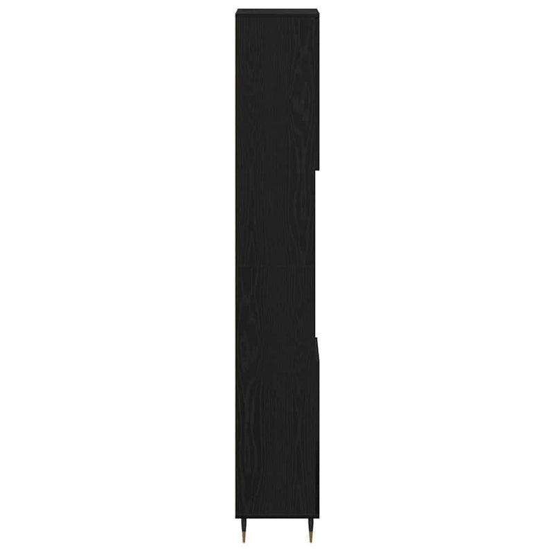 vidaXL Fürdőszobaszekrény Fekete tölgy 30 x 30 x 190 cm Faanyag