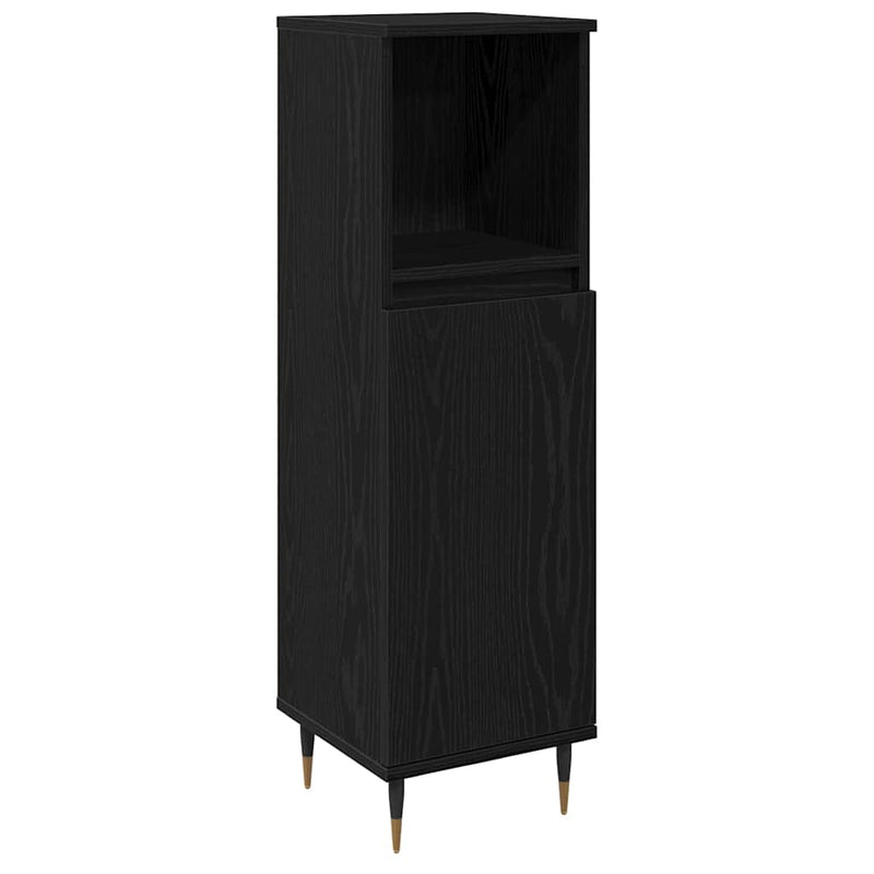 vidaXL Fürdőszoba Székény Fekete tölgy 30 x 30 x 100 cm Faanyag