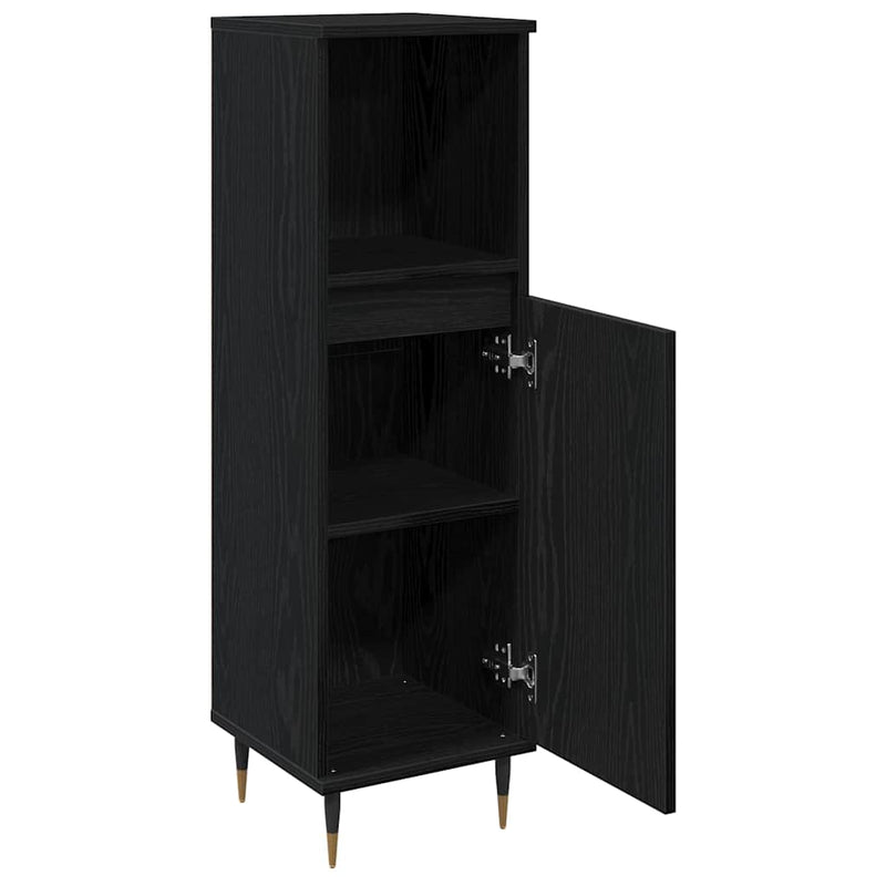 vidaXL Fürdőszoba Székény Fekete tölgy 30 x 30 x 100 cm Faanyag