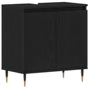 vidaXL Fürdőszobai mosdószekrény Fekete tölgy 58 x 33 x 60 cm Faanyag