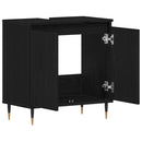 vidaXL Fürdőszobai mosdószekrény Fekete tölgy 58 x 33 x 60 cm Faanyag