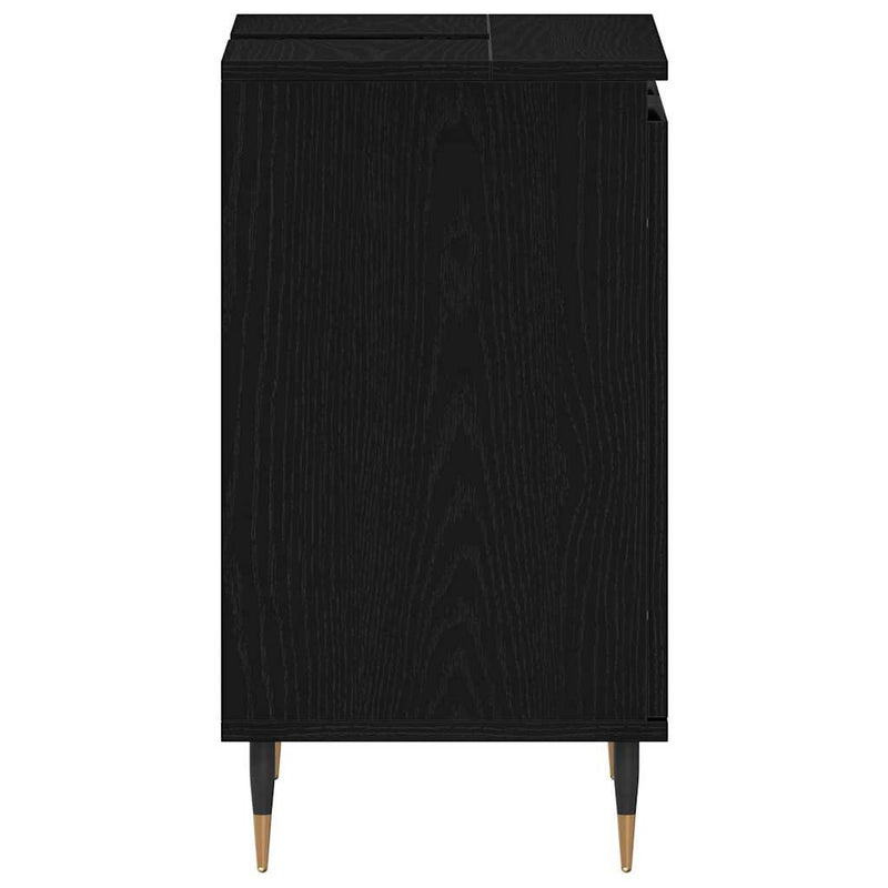 vidaXL Mosdószekrény tárolóval Fekete tölgy 58 x 33 x 60 cm Faanyag