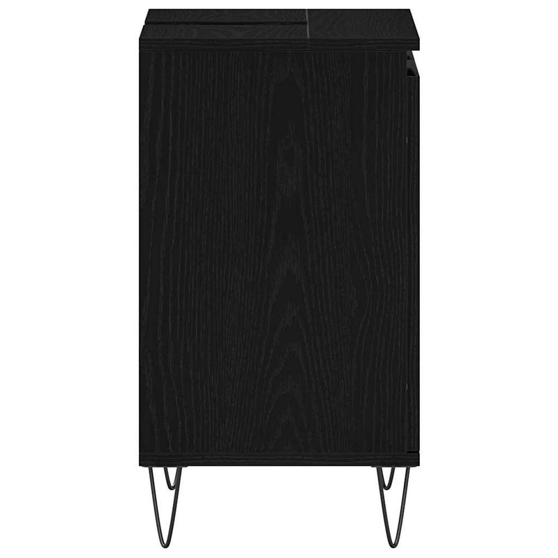 vidaXL Mosdószekrény tárolóval Fekete tölgy 58 x 33 x 60 cm Faanyag