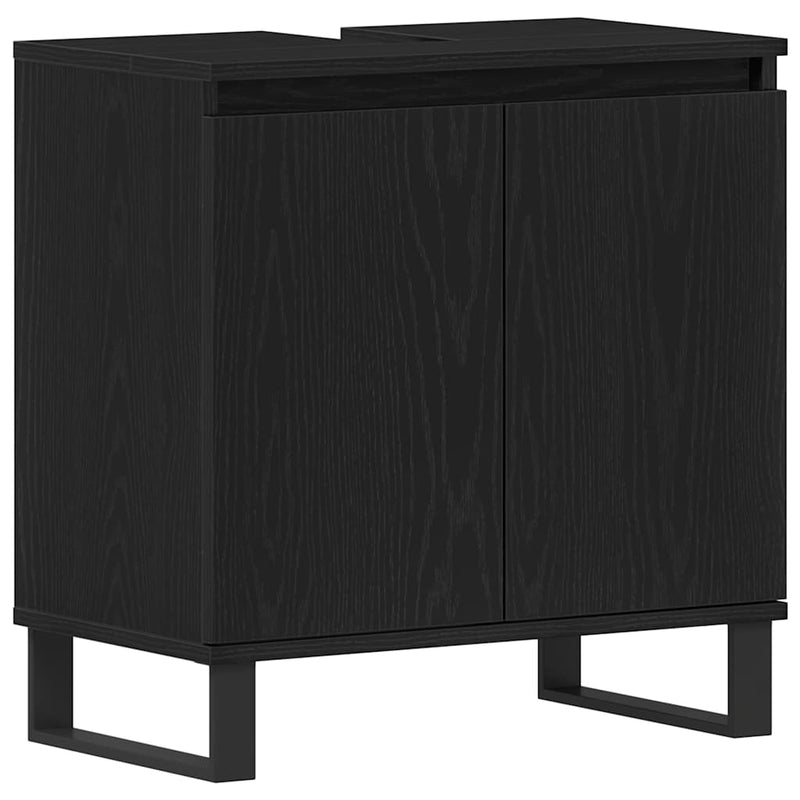 vidaXL Mosdószekrény tárolóval Fekete tölgy 58 x 33 x 60 cm Faanyag