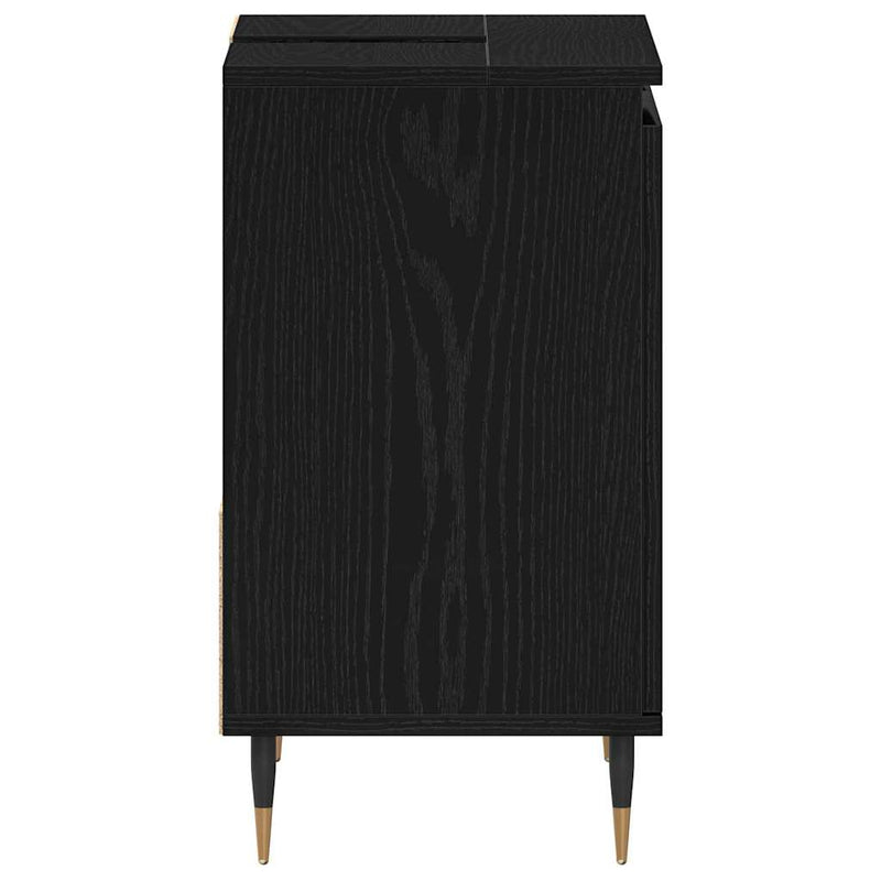 vidaXL Fürdőszoba Székény fiókkal Musta tammi 65 x 33 x 60 cm Faanyag
