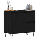 vidaXL Fürdőszobai mosdószekrény Fekete tölgy 65 x 33 x 60 cm Faanyag