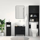 vidaXL Fürdőszobai mosdószekrény Fekete tölgy 65 x 33 x 60 cm Faanyag