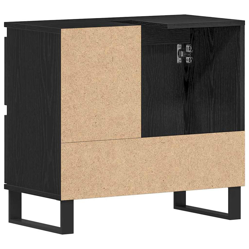 vidaXL Mosdószekrény fiókkal Fekete tölgy 65 x 33 x 60 cm Faanyag
