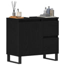 vidaXL Fürdőszobai mosdószekrény Fekete tölgy 65 x 33 x 60 cm Faanyag