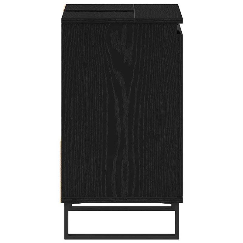 vidaXL Mosdószekrény fiókkal Fekete tölgy 65 x 33 x 60 cm Faanyag