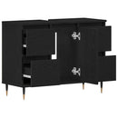 vidaXL Fürdőszobai mosdószekrény Fekete tölgy 80 x 33 x 60 cm Faanyag