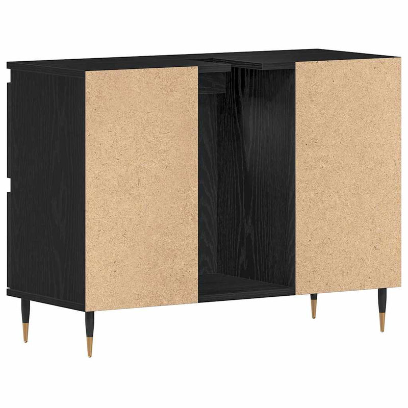 vidaXL Mosdókagyló Szekrény Fekete tölgy 80 x 33 x 60 cm Faanyag