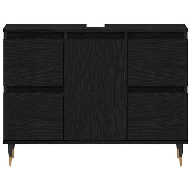 vidaXL Mosdókagyló Szekrény Fekete tölgy 80 x 33 x 60 cm Faanyag