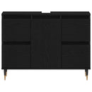 vidaXL Fürdőszobai mosdószekrény Fekete tölgy 80 x 33 x 60 cm Faanyag