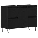 vidaXL Fürdőszobai mosdószekrény Fekete tölgy 80 x 33 x 60 cm Faanyag