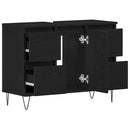 vidaXL Fürdőszobai mosdószekrény Fekete tölgy 80 x 33 x 60 cm Faanyag