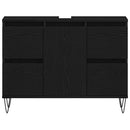 vidaXL Fürdőszobai mosdószekrény Fekete tölgy 80 x 33 x 60 cm Faanyag