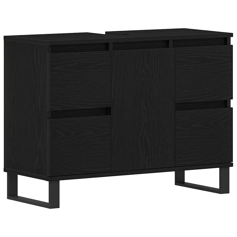 vidaXL Fürdőszoba Székény fiókkal Musta tammi 80 x 33 x 60 cm Faanyag