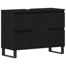 vidaXL Fürdőszoba Székény fiókkal Fekete tölgy 80 x 33 x 60 cm Faanyag