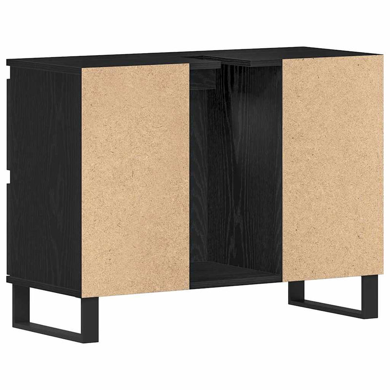 vidaXL Fürdőszoba Székény fiókkal Musta tammi 80 x 33 x 60 cm Faanyag