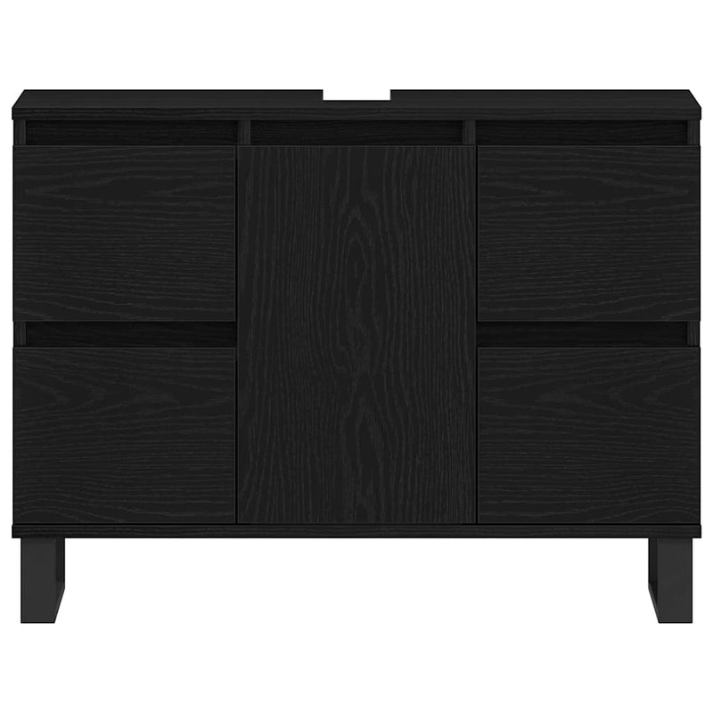 vidaXL Fürdőszoba Székény fiókkal Musta tammi 80 x 33 x 60 cm Faanyag
