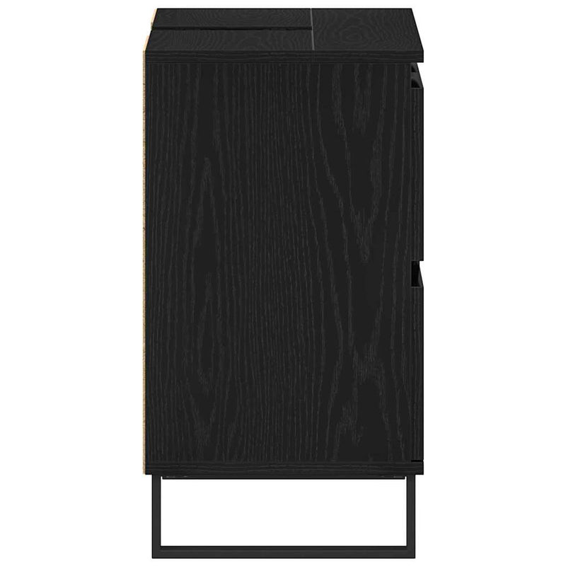 vidaXL Fürdőszoba Székény fiókkal Musta tammi 80 x 33 x 60 cm Faanyag
