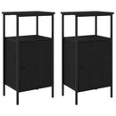 vidaXL Éjjeliszekrény 2 pcs Fekete tölgy 41 x 31 x 80 cm Faanyag