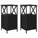 vidaXL Éjjeliszekrény 2 pcs Fekete tölgy 34 x 35,5 x 70 cm Faanyag