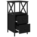 vidaXL Éjjeliszekrény 2 pcs Fekete tölgy 34 x 35,5 x 70 cm Faanyag